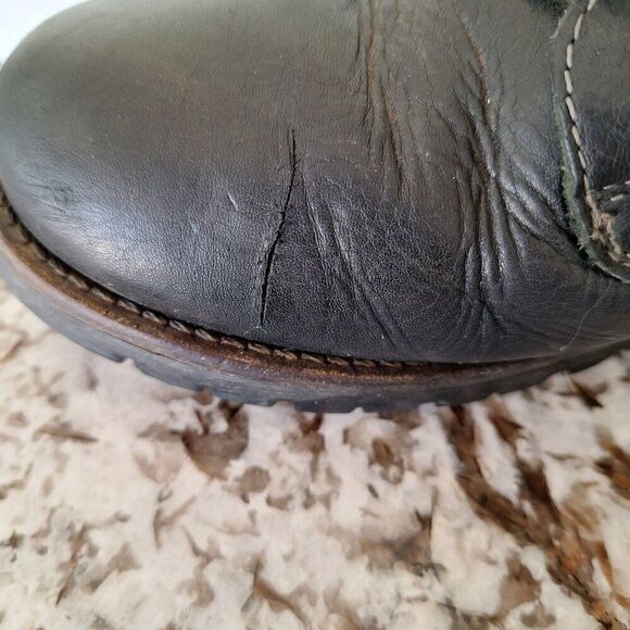 Taos lace up black leather‎ moto boots size 39 black - Picture 4 of 9